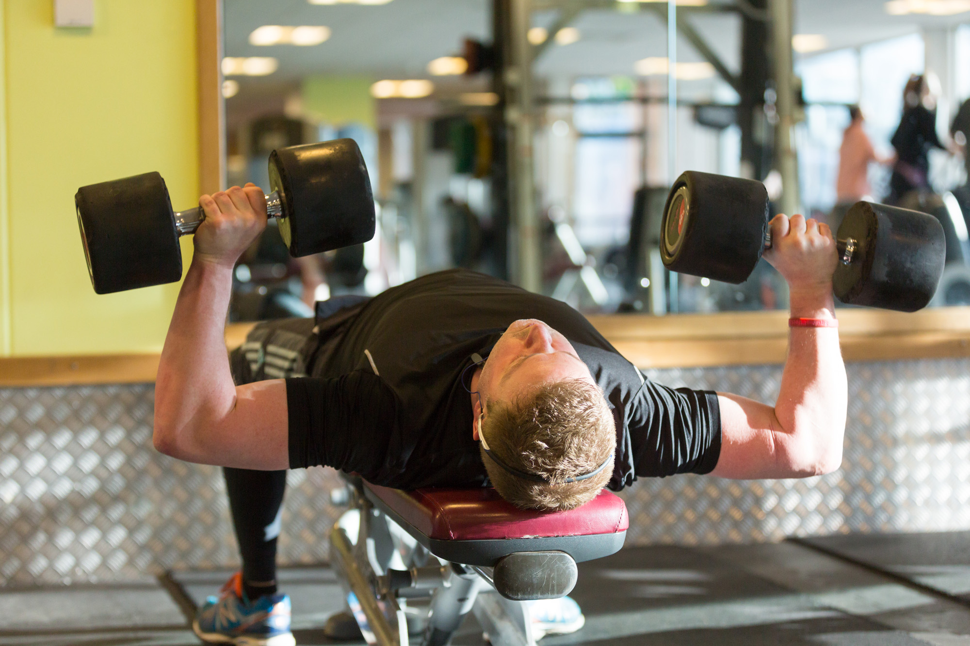 Man doing bench presses